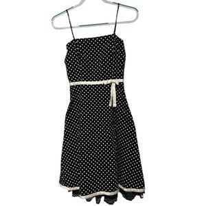 I.N San Francisco Polka Dotted Fit and Flare Dress Size‎ 3 Black/White